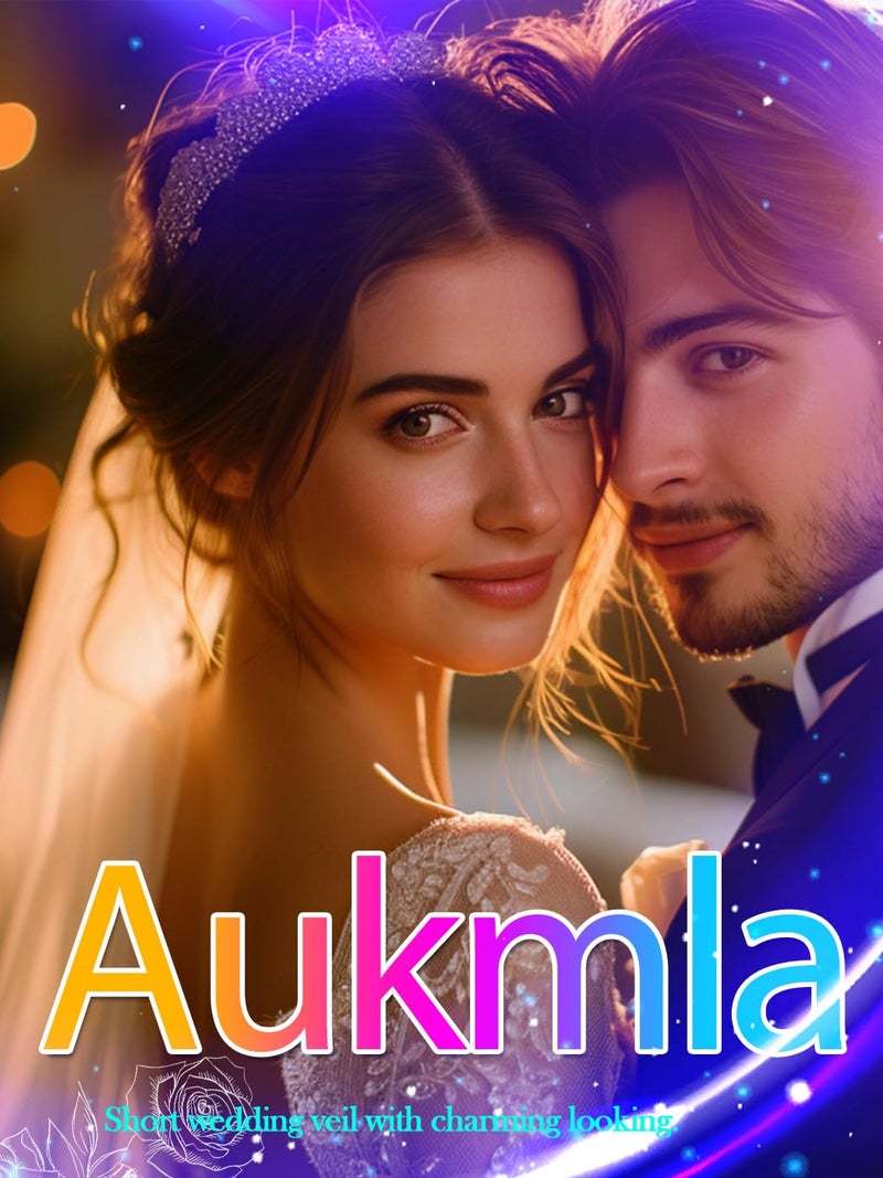 Aukmla طرحة عروس قصيرة أوكمل بطول الكتف مع مشط، طرحة زفاف من التول الناعم، طبقة واحدة بسيطة، 40 سم (عاجي) - Image 3